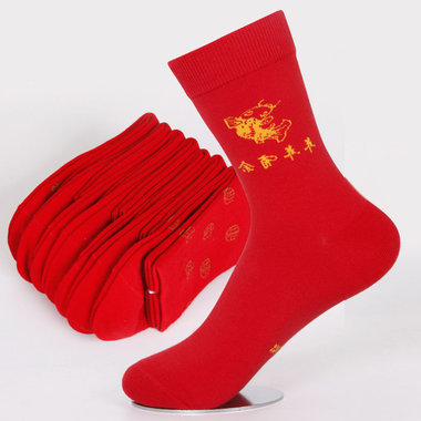 本命年红色袜子，精棉制作，舒适贴服