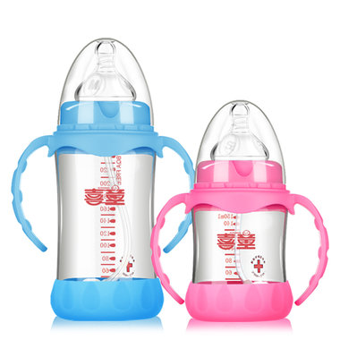 【0-3岁】规格：150ml，240ml，喜童宽口径防摔玻璃奶瓶