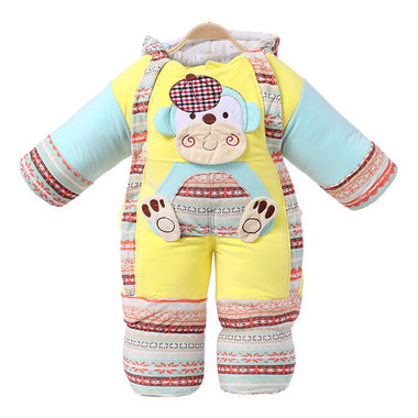 【2个月-1岁9个月】琦多星冬宝宝抱衣超厚包脚连体衣