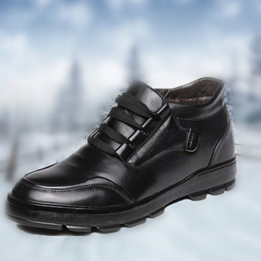 冬季新款男士棉鞋，休闲皮鞋，加绒