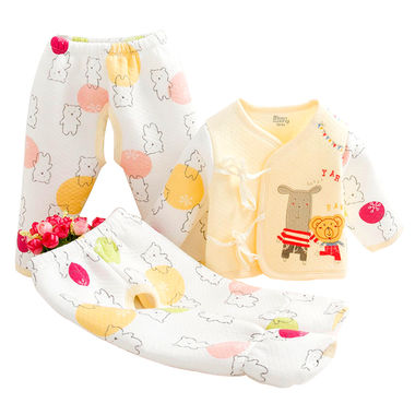 【0-6个月】新生儿保暖三件套装，柔软舒适，透气吸汗