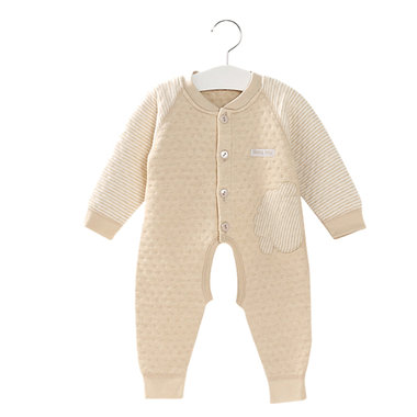 【0-2岁】迪尔优品婴儿彩棉连体衣，加厚保暖，彩棉，开裆设计