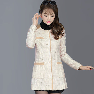 韩系修身毛呢外套，款式新颖，舒适保暖