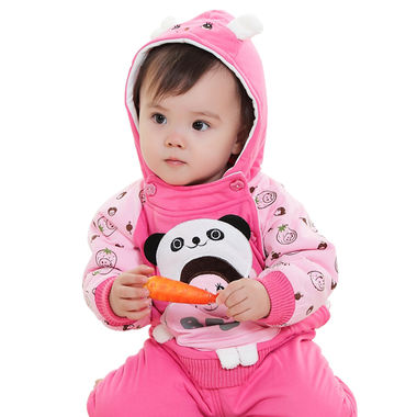 【1-4岁】冬季保暖宝宝夹棉两件套，面料舒适
