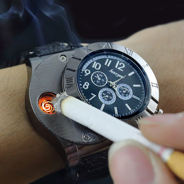 是真手表，也是点烟器，两色可选