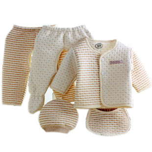 【3-6个月】新生儿衣服，有机彩棉，男女宝宝五件套