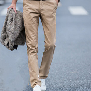 男士直筒纯色加绒休闲裤，标准尺码