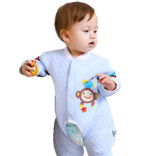 【0-3岁】宝宝保暖爬服，穿着舒适，单排扣