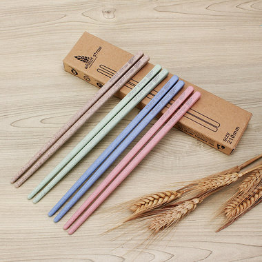 小麦筷子4双装，美观实用，环保材质