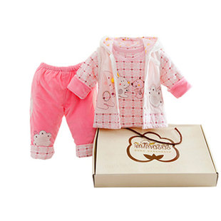 【0-3岁】宝宝薄棉衣套装，冬季暖气房备用