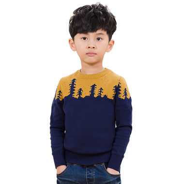 【3-12岁】寒冬打底必备，男童树影针织毛衣