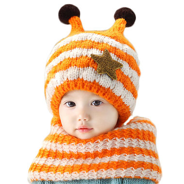 【0-3岁】加绒帽子围脖2件套装，材质柔软舒适